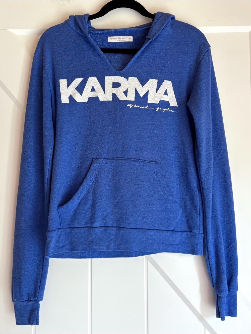 Spiritual Gangster Karma Hoodie Blue Graphic Pullover XS